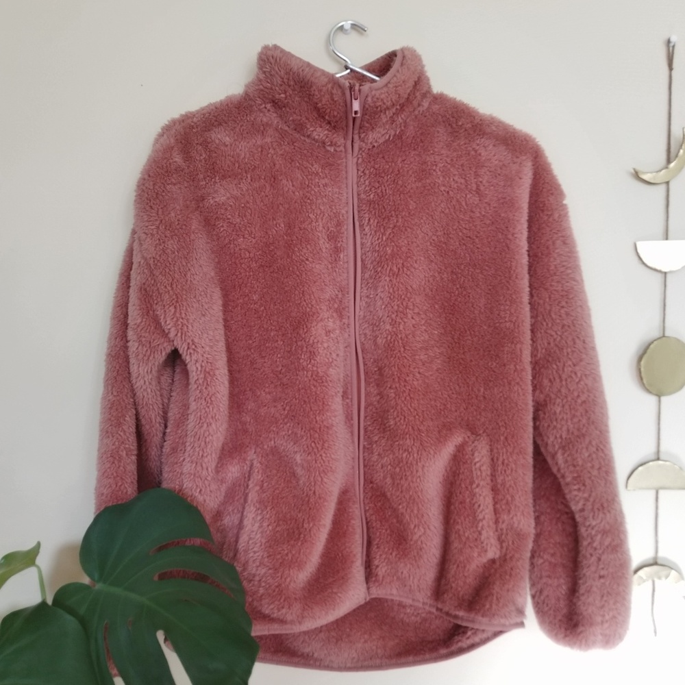 Fluffy Pink Full-Zip Jacket